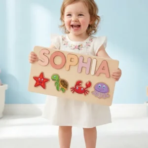 Personalized Farm & Ocean Animals Wooden Puzzle