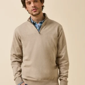 Damenpullover mit Stehkragen aus Bio-Baumwolle und Cashmere