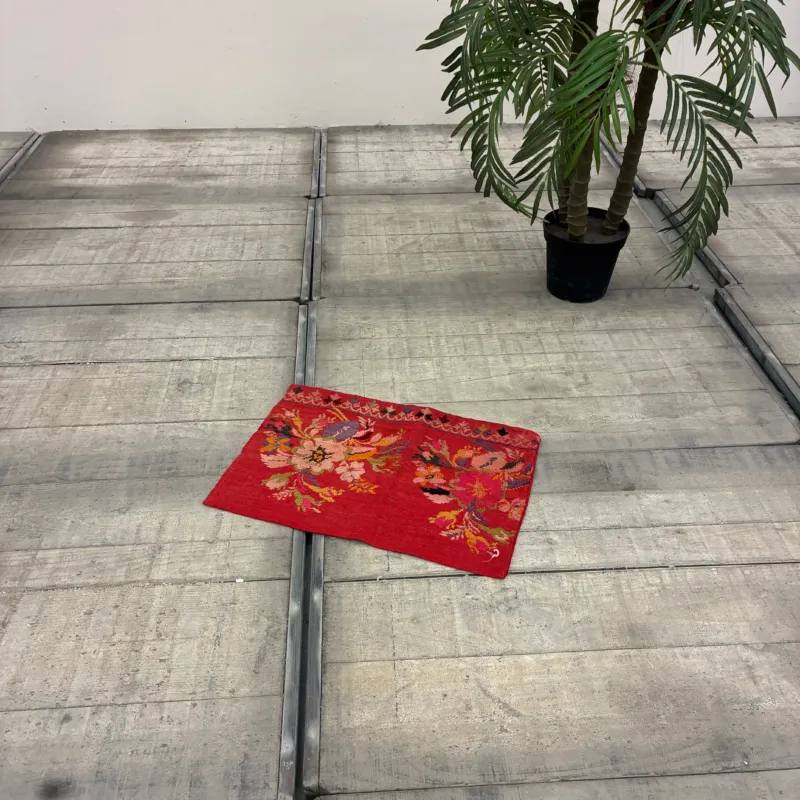 Orient Kelim Wandbehang 66x45cm Tasche Nomadentasche Bestickt Ethno Teppich Gebraucht