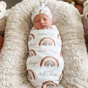 Rustic Rainbow Dreams Bamboo Swaddle Blanket