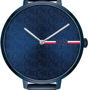 Tommy Hilfiger Damenuhr mit dunkelblauem Meshband und blauem Zifferblatt