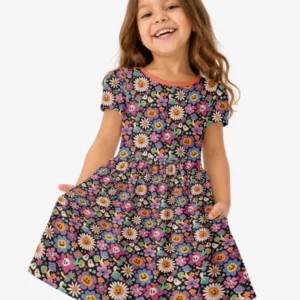 Halloween Flowers Bamboo Twirl Dress