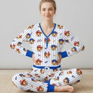 Custom Pet Image 4th of July Family Matching Bamboo Women Pajama Set