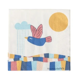 Kinder-Servietten „Birdy“ – Naturfarbenes Papier (20er-Set)