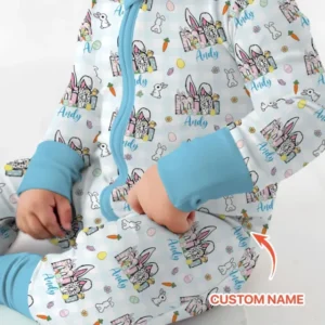 Custom Name Easter Family Matching Bamboo Convertible Zippy