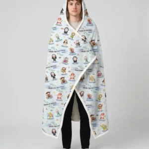 Holy Saints of Heaven Custom Name Bamboo Wearable Hooded Blanket