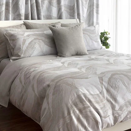 Lyric Jacquard Duvet Cover by St. Genève – 60% Long-Staple Cotton 40% Linen