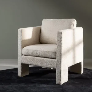 Sessel Rimini - mit weißem Bouclé-Stoff
