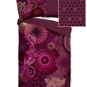 Hip Satin Duvet Cover "Miska" - Bordeaux - Rits