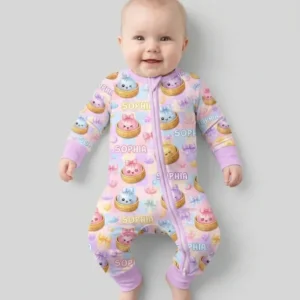 Custom Name Coquette Glitter Dumpling Bamboo Convertible Zippy