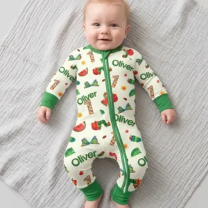 Custom Name and Age Birthday Of Very Hungry Caterpillar Bamboo Convertible Zippy