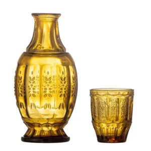 Dekanter- & Gläser-Set Lior – Glas in warmen Bernsteinton