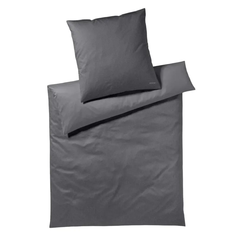 Bettwäsche Mako Satin Herringbone Grau 135 x 200 cm