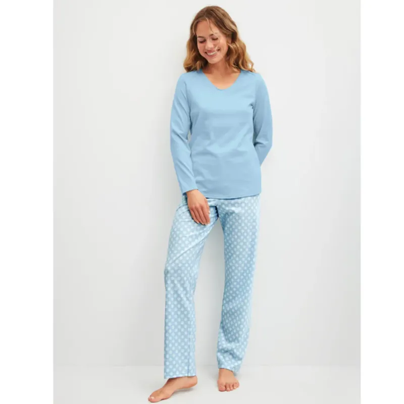 Calida Damen Pyjama Lovely Nights cascade blue 48651-545