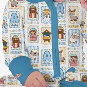 Custom Name Christmas Nativity Bamboo Convertible Zippy