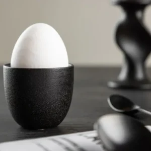 Eierbecher Black Swan - 2er-Set aus schwarzem Porzellan