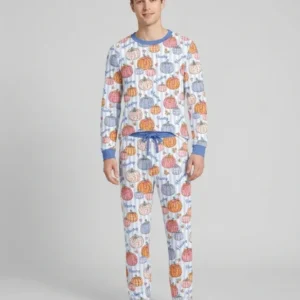 Custom Name Pumpkin Patch Bamboo Men's Pajama Set