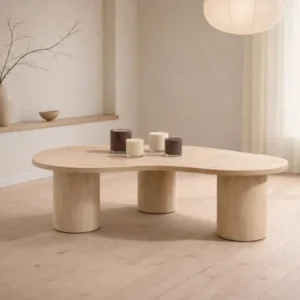 Couchtisch Garino - organisches Design in Holzoptik