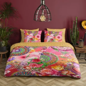 Hip Satin Duvet Cover "Nevine" - Multi - Dubbele instopflap