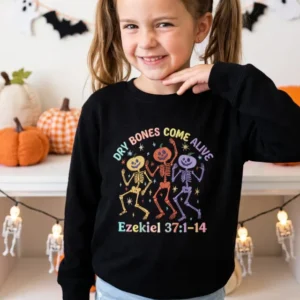 Dancing Skeletons Embroidered Bamboo Crewneck Sweatshirt