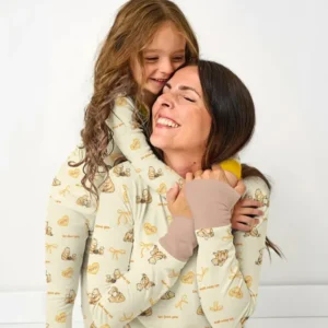 Sweat Yellow Mama Bear Women Pajama Set