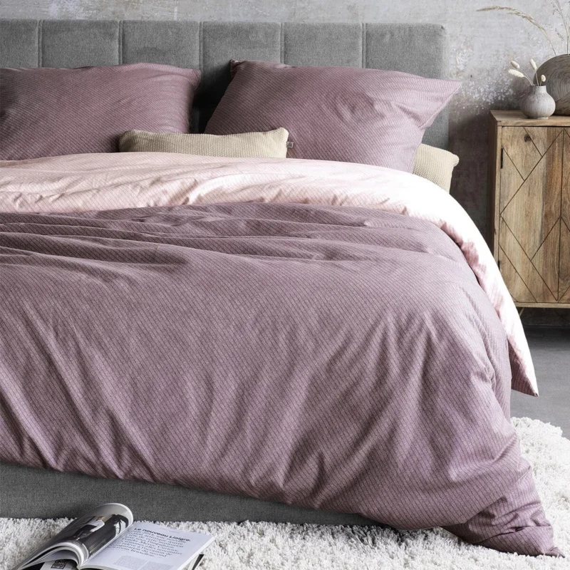 Bettwäsche Feinbiber Koala Rosa mit Stadtmotiv 135 x 200 cm