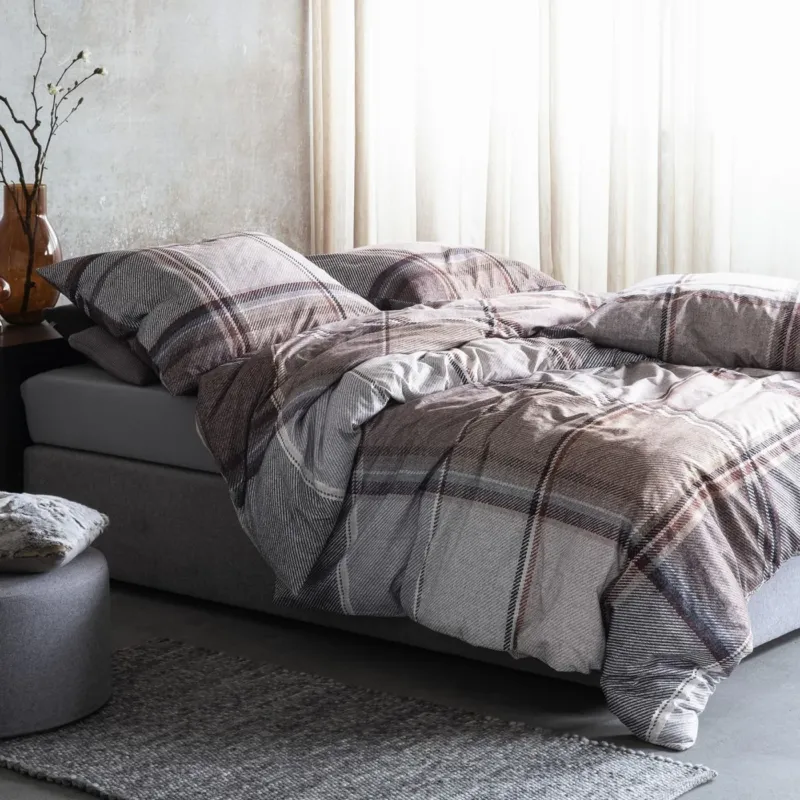 Irisette Flausch Cotton Bettwäsche Zobel 8877-80 kariert 135x200