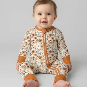 Custom Name Fall Flower Bamboo Convertible Zippy