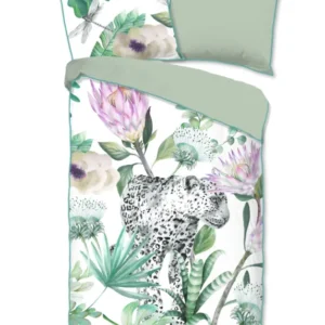 Descanso Satin Duvet Cover "Volterra" - Grün - Rits