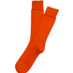 Chaussettes laine et coton rouille homme 1