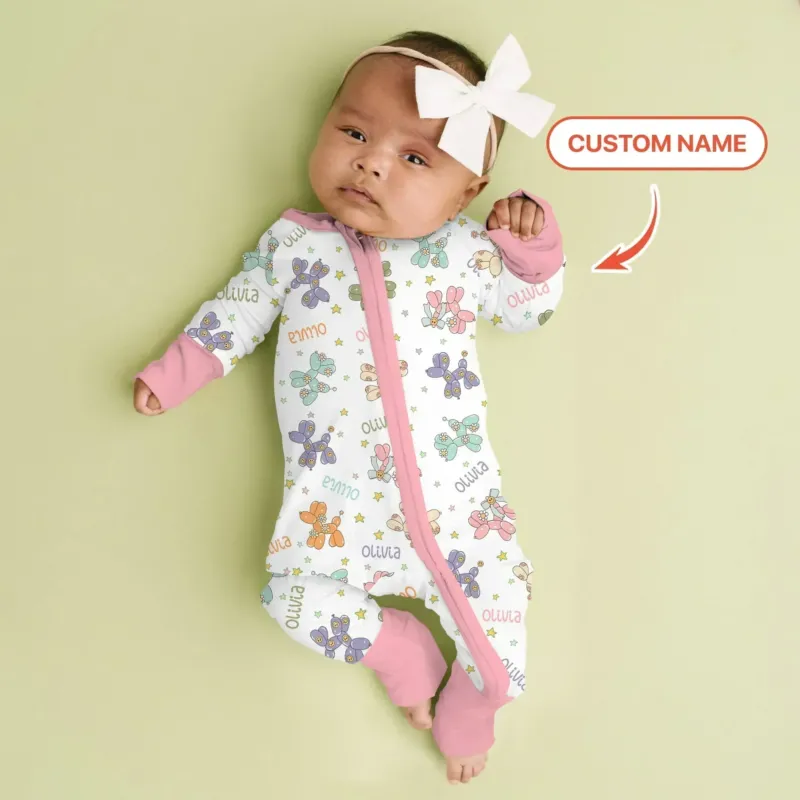 Custom Name Balloon Dog Bamboo Convertible Zippy