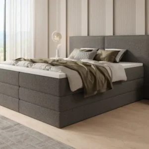 Boxspringbett Ophelia mit hochklappbarem Stauraum in Teddy Bouclé