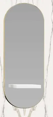 GammaStore Friseurspiegel OBLONG 1P (gold or black l. frame) with shelves NO el. sockets