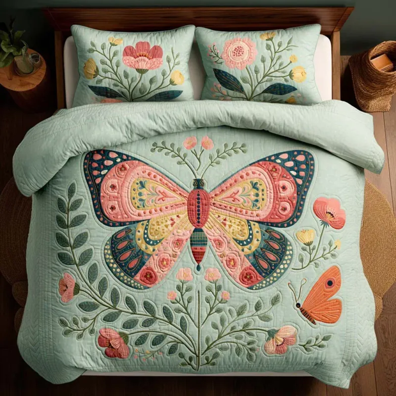 Butterfly Happy Days Bamboo Quilt Bedding Set