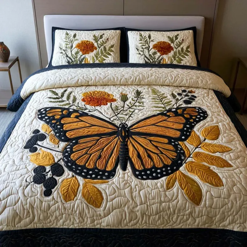 Butterfly Journey Bamboo Quilt Bedding Set