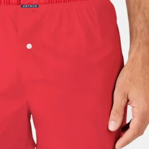 Caleçon homme rouge uni 1