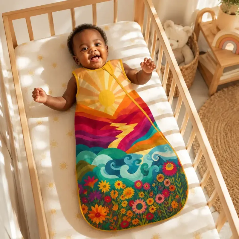 Coastal Sunrise Bloom Bamboo Sleep Bag