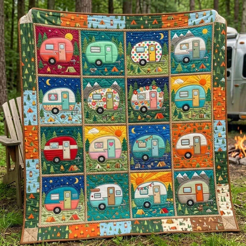 Cosmic Van Journey Bamboo Quilt Blanket