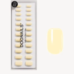 Butter Yellow Short Square Soft Gel Press Ons