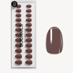 Cafe Noir Short Round Soft Gel Press Ons