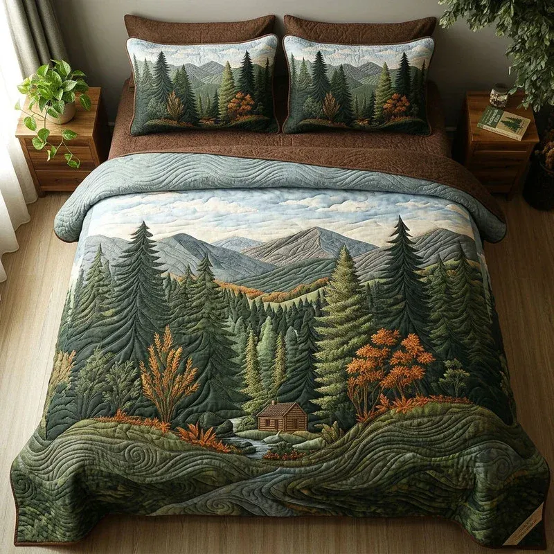 Deep Woods Timber Bamboo Quilt Bedding Set