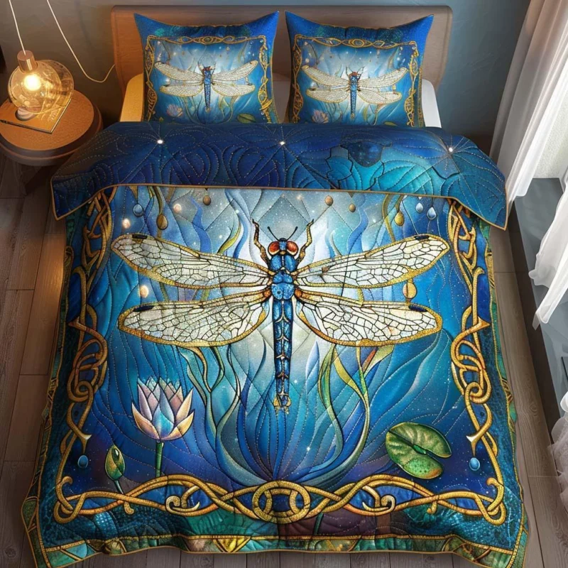 Dragonfly Wild Spirit Bamboo Quilt Bedding Set