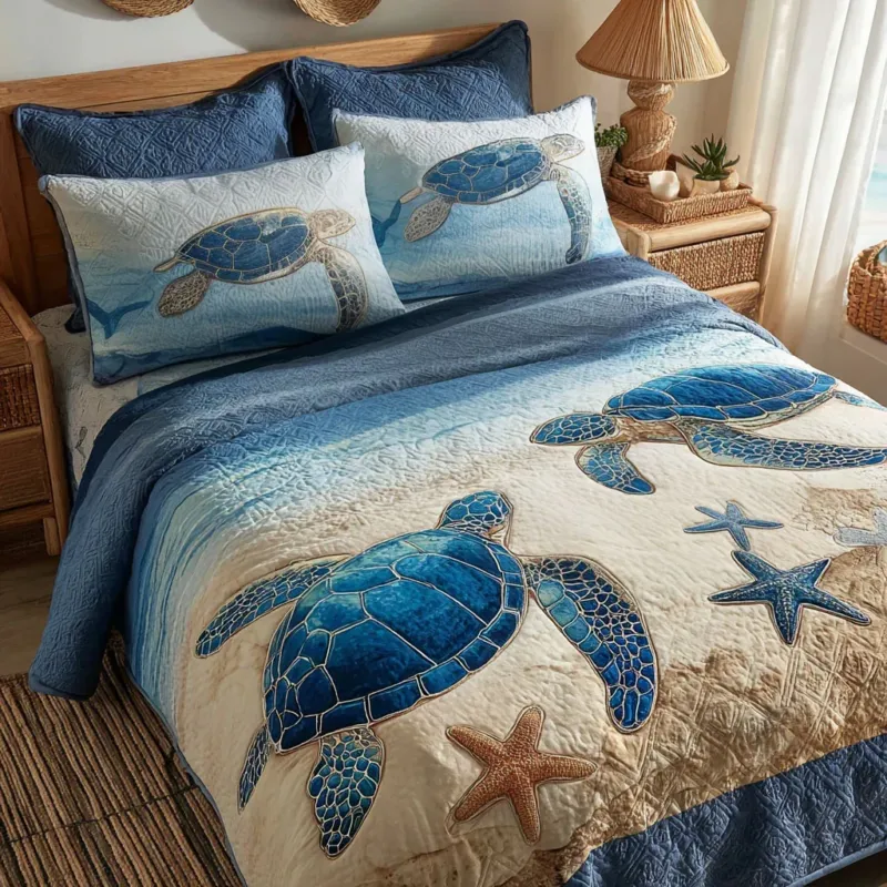 Emerald Carapace Bamboo Quilt Bedding Set