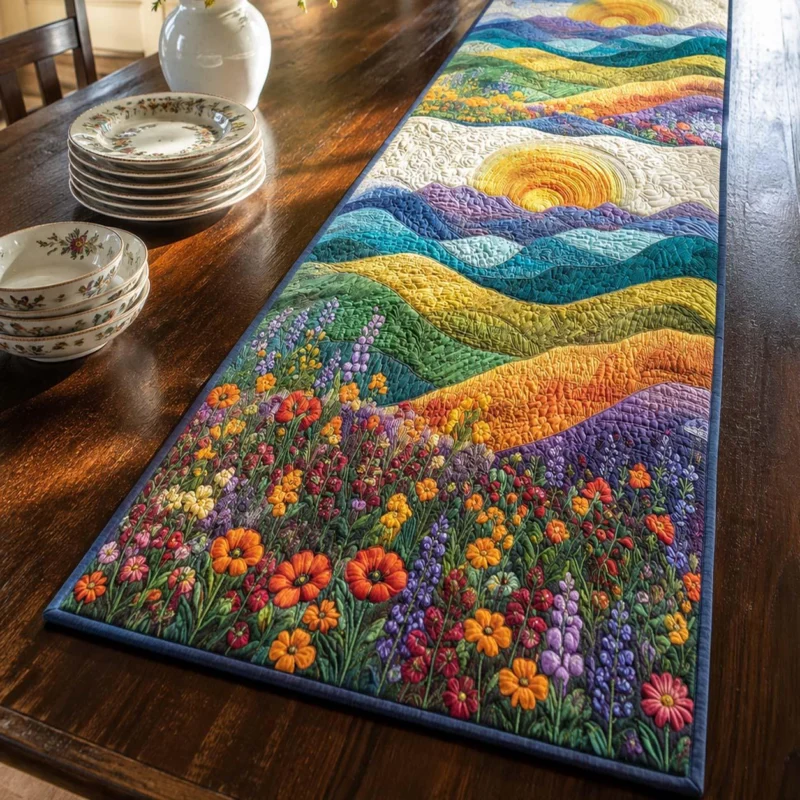 Glowing Summer Days Quilt Table Runner