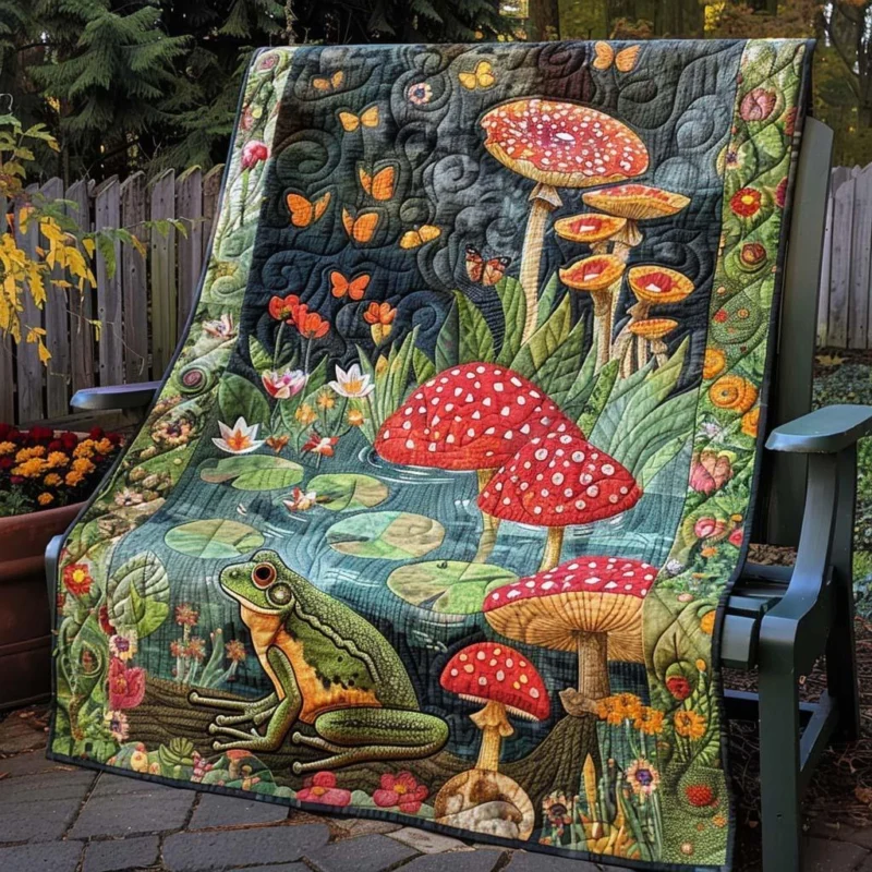 Happy Frog Bamboo Quilt Blanket