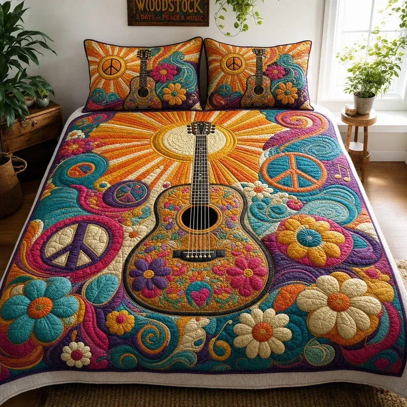 Hippie Melody Bamboo Quilt Bedding Set