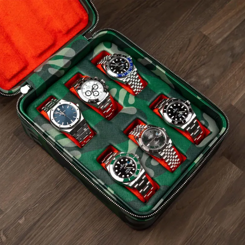 IFL Watches - Green Camo Watch Box – 6 Uhren-Uhrenbox-TOJU Interior