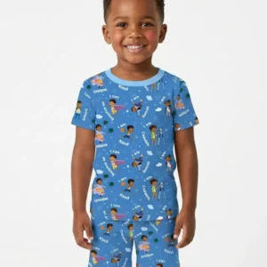 Black Boys I Am Smart Bamboo Two Piece Short Sleeve Shorts Pajama Set