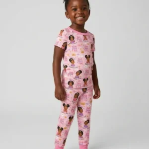 Black Princess God Says I Am Bamboo Two Piece Short Sleeve Pajama Set
