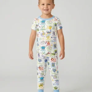 You Are Spanish Alphabet Version Bamboo Two Piece Short Sleeve Pajama Set